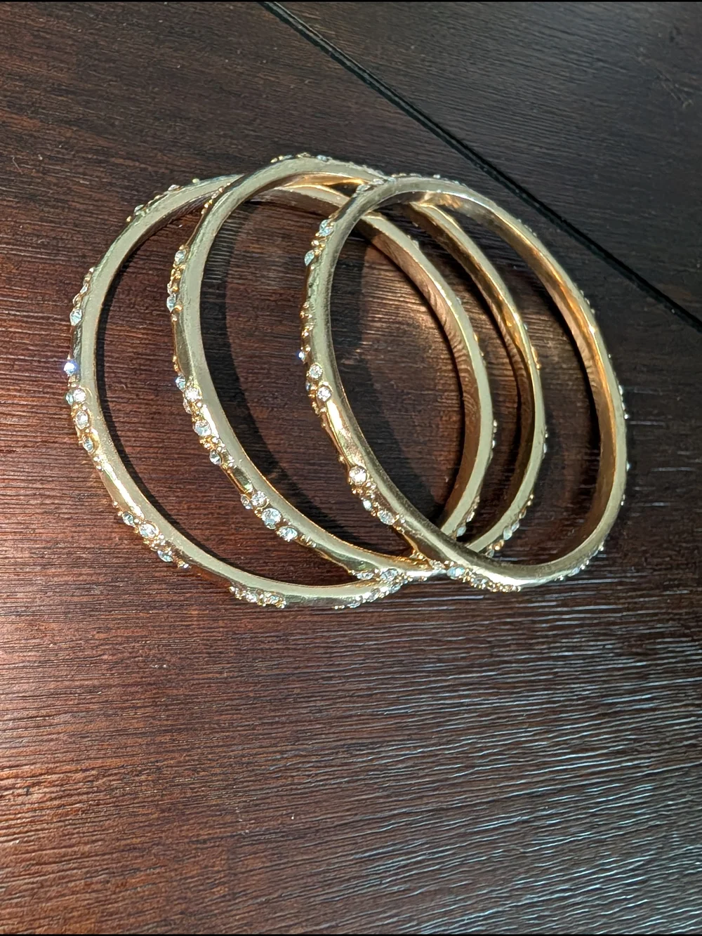 Gold Crystal Accent Bangle Bracelets - Women Jewelry - Picture 1 of 2